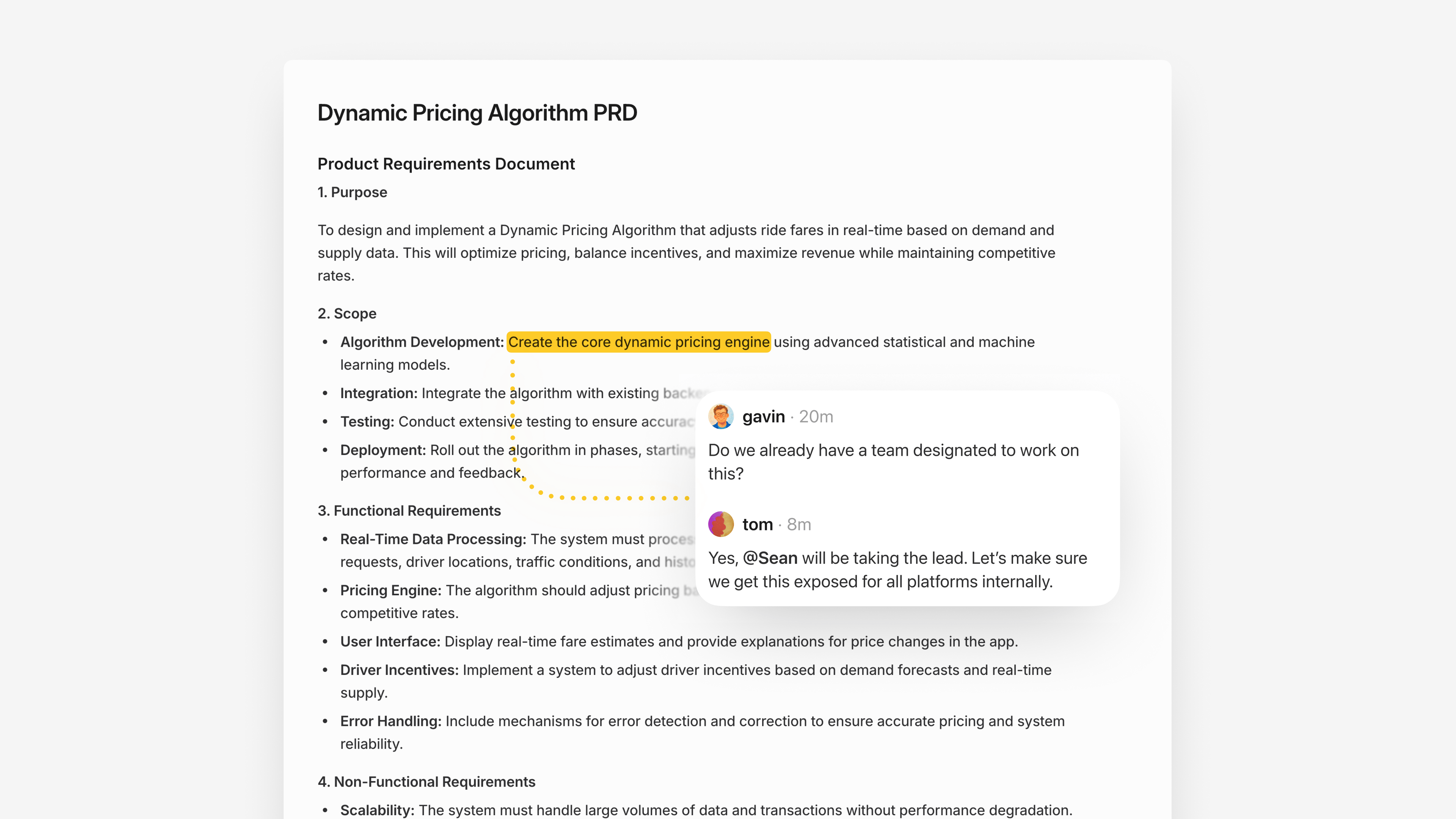 Document commenting context